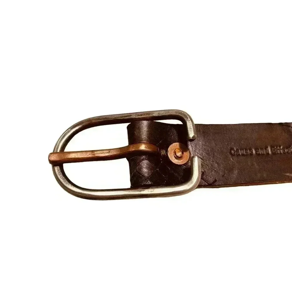 CAUSE AND EFFECT SUEDE LEATHER BELT BROWN ROUGH TEXTURED cowboy